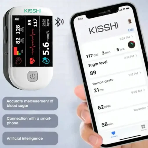 KISSHI™ Premium Next- Generation 3-in-1 Non- Invasive Laser Glucose Meter